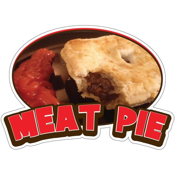 Signmission Meat Pie Decal Concession Stand Food Truck Sticker, D-DC-16 Meat Pie19 D-DC-16 Meat Pie19 - main